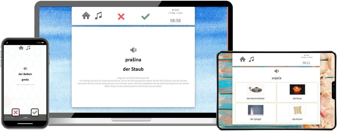 Kroatisch Aufbaukurs B1 B2 Onlinekurs mit Audiotrainer für Fortgeschrittene