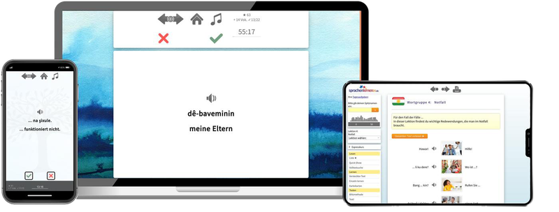 Kurdisch Expresskurs A1 Onlinekurs mit Audiotrainer für Anfänger und Reisen