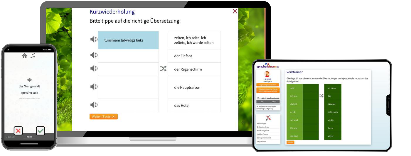 Lettisch-Komplettpaket - Onlinekurs
