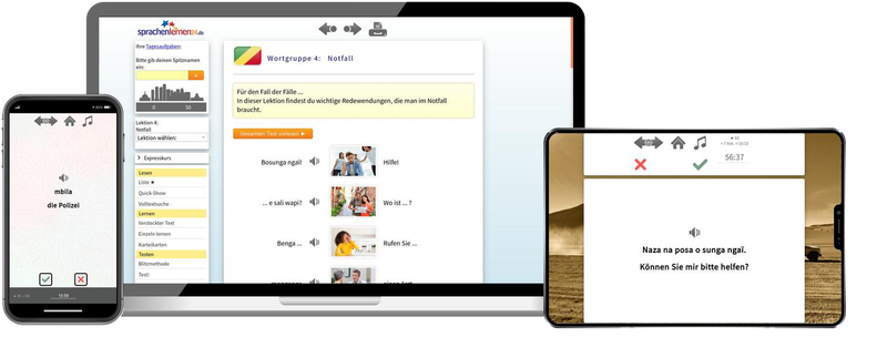 Lingala Reisepaket Sprachkurs mit Audiotrainer für Urlaub und Reise
