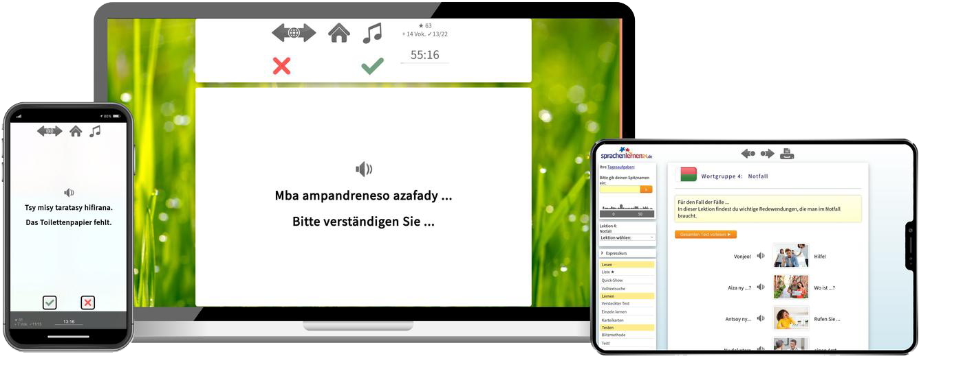 Madagassisch Expresskurs A1 Onlinekurs mit Audiotrainer für Anfänger und Reisen