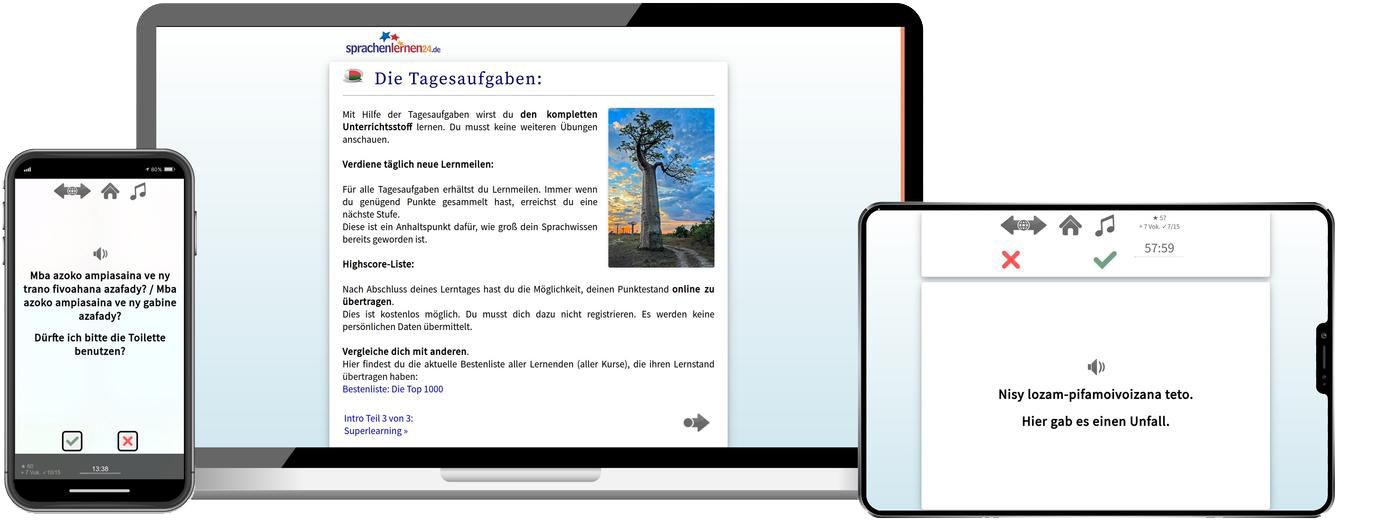 Madagassisch Reisepaket Sprachkurs mit Audiotrainer für Urlaub und Reise