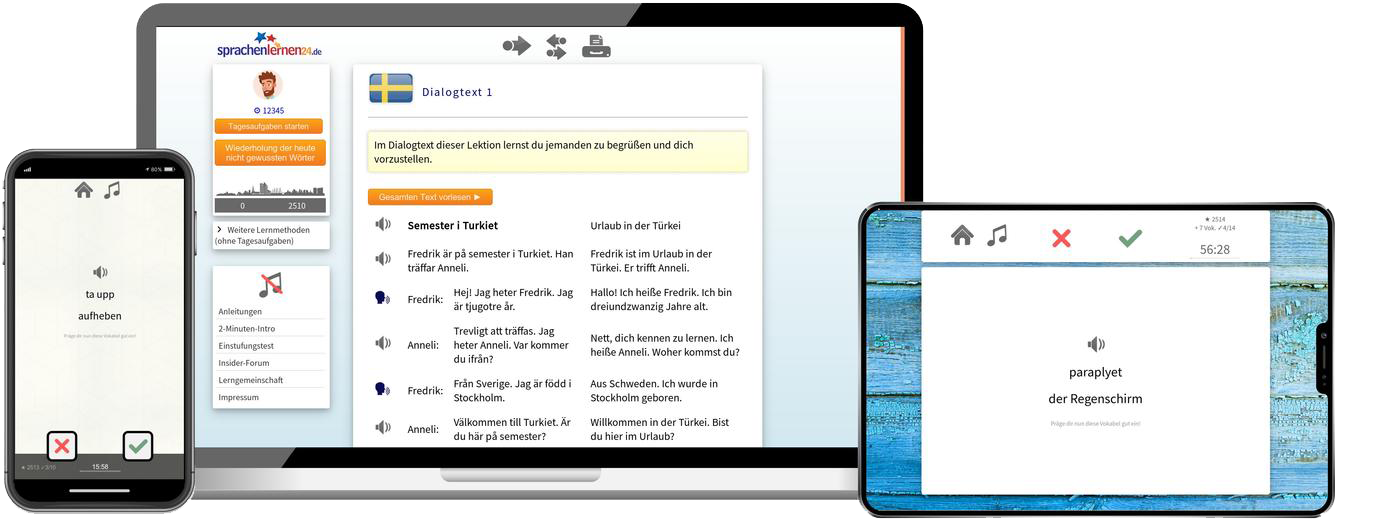 Schwedisch-Fachwortschatz (C1/C2) + Audiotrainer - Onlinekurs