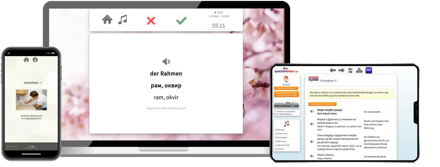 Serbisch-Aufbaukurs (B1/B2) + Audiotrainer - Onlinekurs