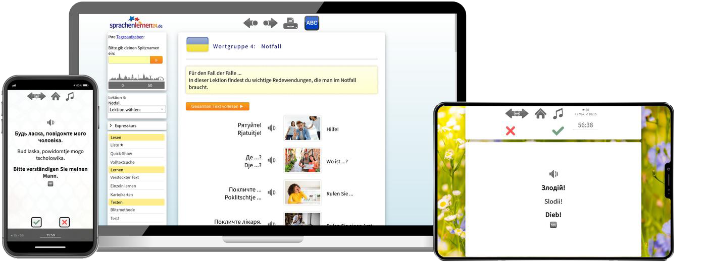 Ukrainisch Reisepaket Sprachkurs mit Audiotrainer für Urlaub und Reise