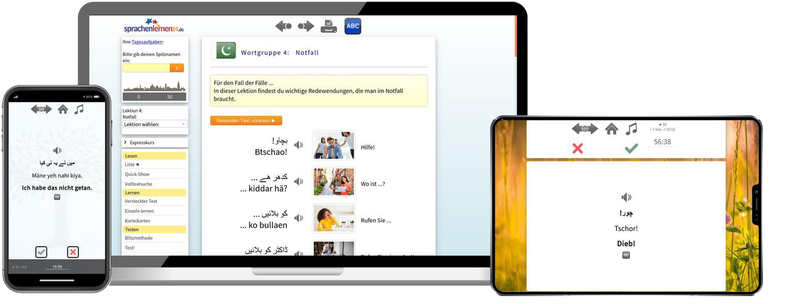 Urdu Reisepaket Sprachkurs mit Audiotrainer für Urlaub und Reise