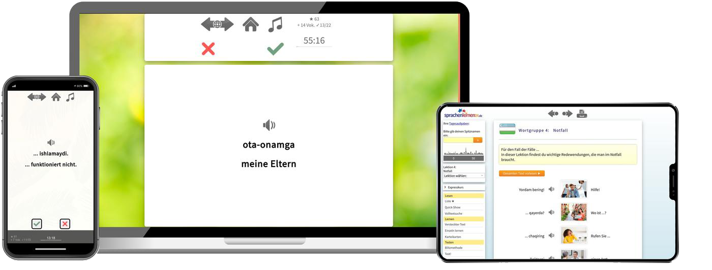 Usbekisch-Expresskurs + Audiotrainer - Onlinekurs Usbekisch Expresskurs A1 Onlinekurs mit Audiotrainer für Anfänger und Reisen