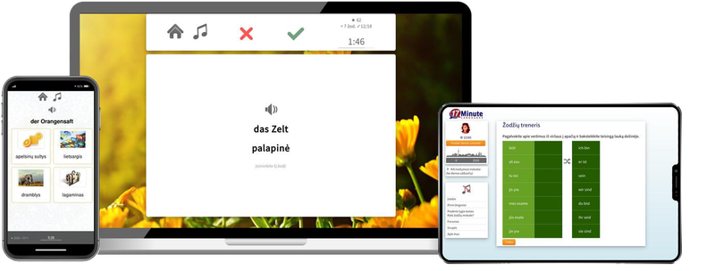 Deutsch lernen für Litauer-Basiskurs (A1/A2) + Audiotrainer - Onlinekurs