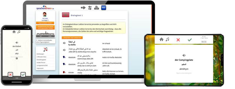 Deutsch lernen für Marokkaner-Basiskurs (A1/A2) + Audiotrainer - Onlinekurs Deutsch lernen für Marokkaner Basiskurs A1 A2 Onlinekurs für Anfänger