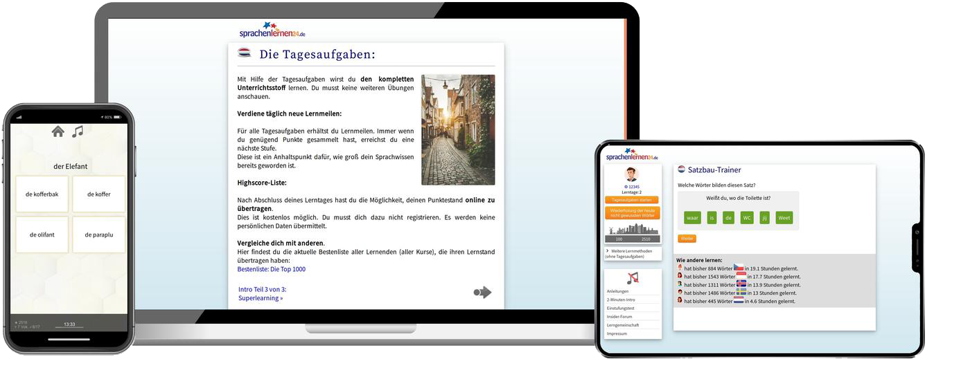Deutsch lernen für Niederländer Basiskurs A1 A2 Onlinekurs für Anfänger