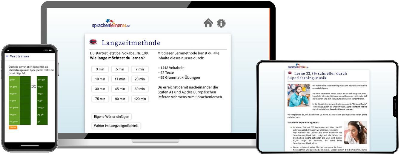 Deutsch lernen für Norweger-Basiskurs (A1/A2) + Audiotrainer - Onlinekurs Deutsch lernen für Norweger Basiskurs A1 A2 Onlinekurs für Anfänger