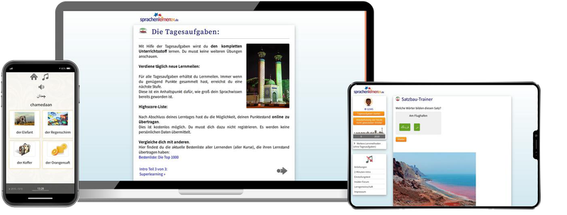 Deutsch lernen für Perser-Basiskurs (A1/A2) + Audiotrainer - Onlinekurs Deutsch lernen für Perser Basiskurs A1 A2 Onlinekurs für Anfänger