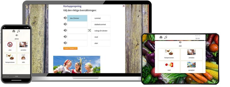 Deutsch lernen für Schweden-Basiskurs (A1/A2) + Audiotrainer - Onlinekurs