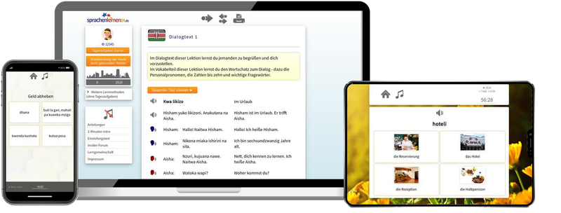 Deutsch lernen für Suaheli-Muttersprachler Basiskurs A1 A2 Onlinekurs für Anfänger