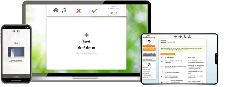 Deutsch lernen für Ungarn-Basiskurs (A1/A2) + Audiotrainer - Onlinekurs
