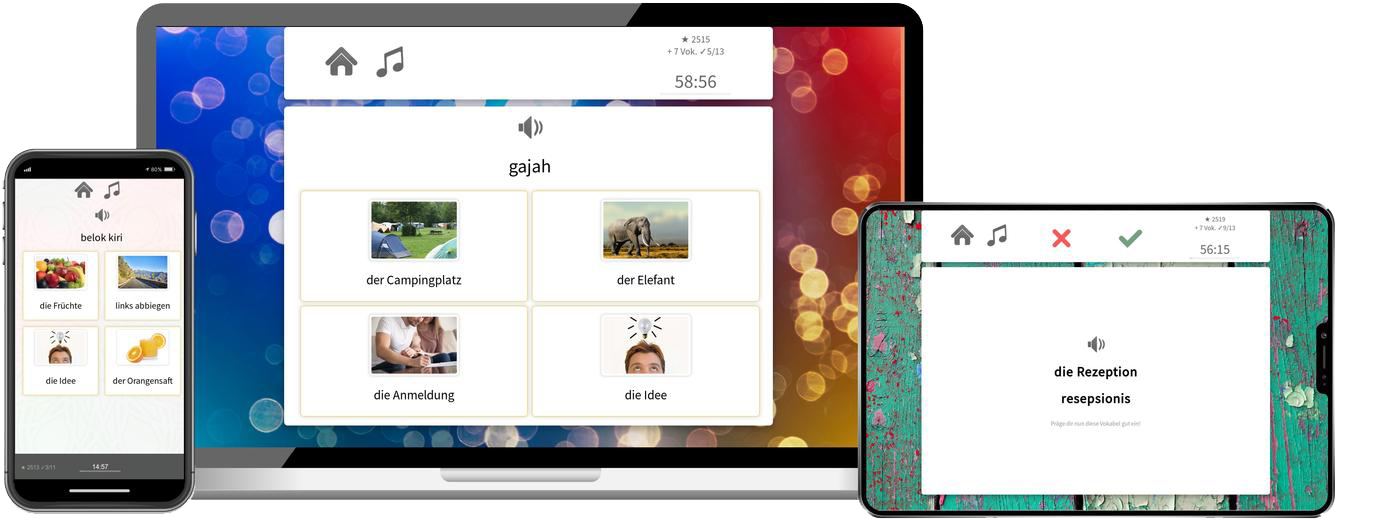 Indonesisch Basiskurs A1 A2 Onlinekurs mit Audiotrainer für Anfänger