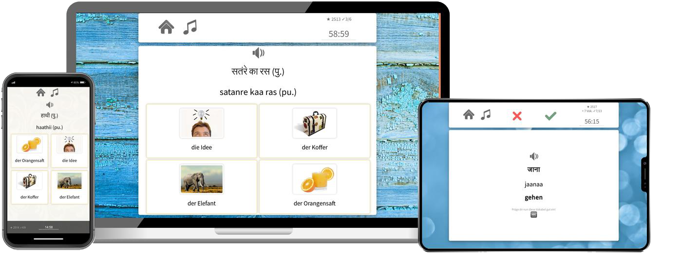Hindi-Basiskurs (A1/A2) + Audiotrainer - Onlinekurs Hindi Basiskurs A1 A2 Onlinekurs mit Audiotrainer für Anfänger