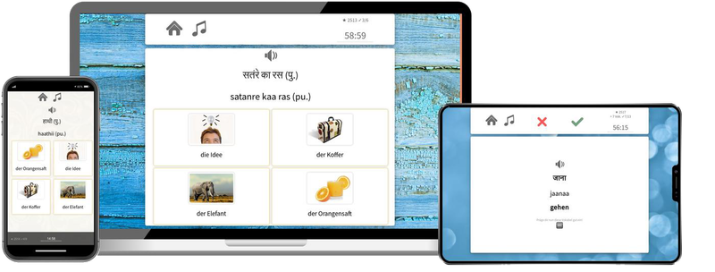 Hindi Basiskurs A1 A2 Onlinekurs mit Audiotrainer für Anfänger
