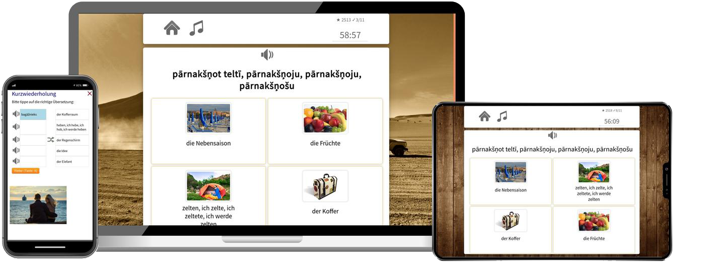 Lettisch Basiskurs A1 A2 Onlinekurs mit Audiotrainer für Anfänger