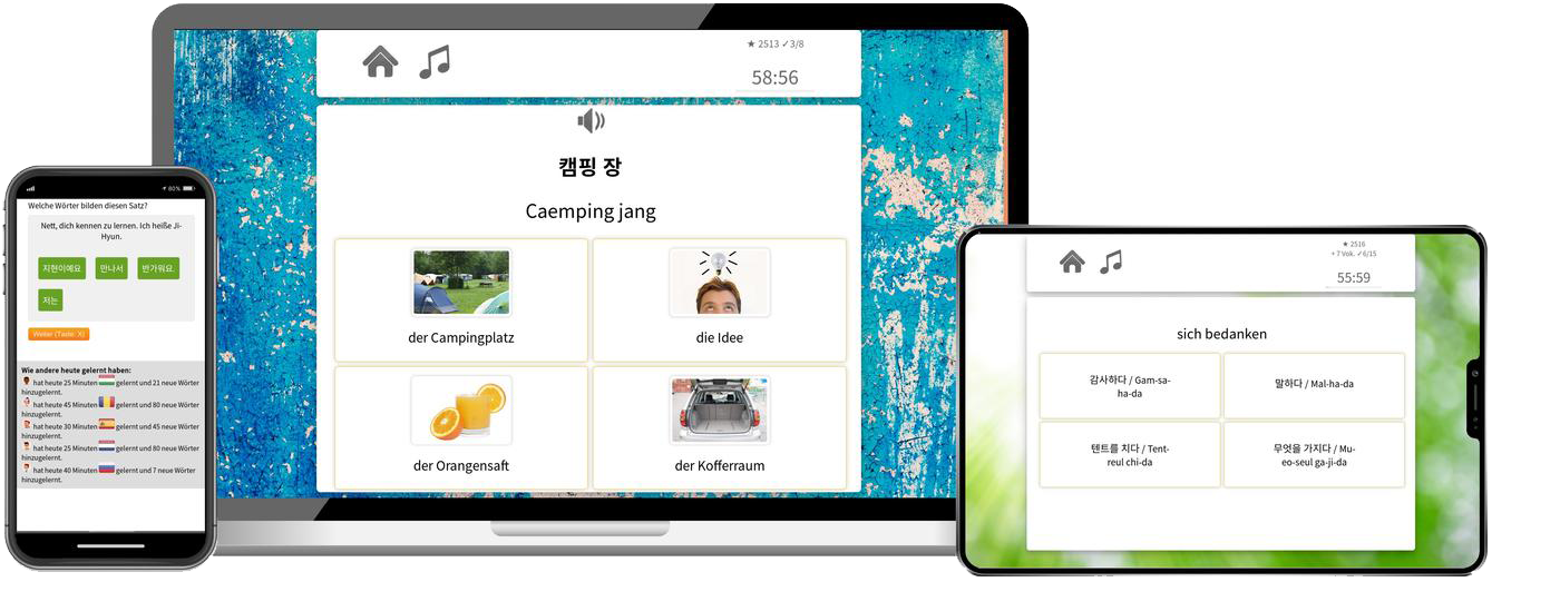 Koreanisch Basiskurs A1 A2 Onlinekurs mit Audiotrainer für Anfänger