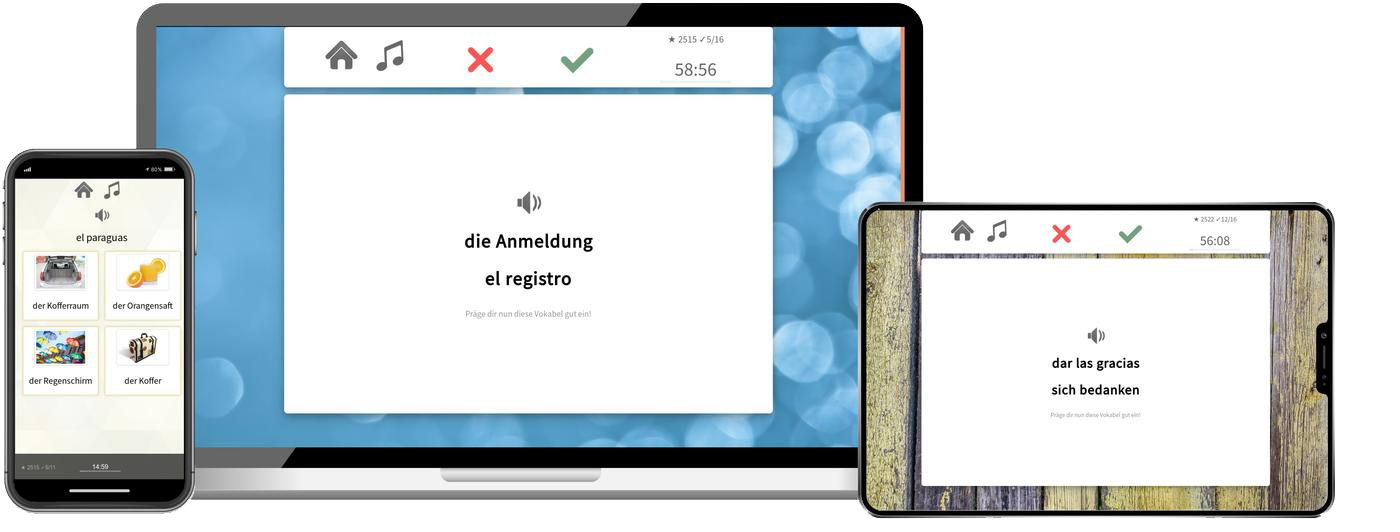Spanisch Basiskurs A1 A2 Onlinekurs mit Audiotrainer für Anfänger