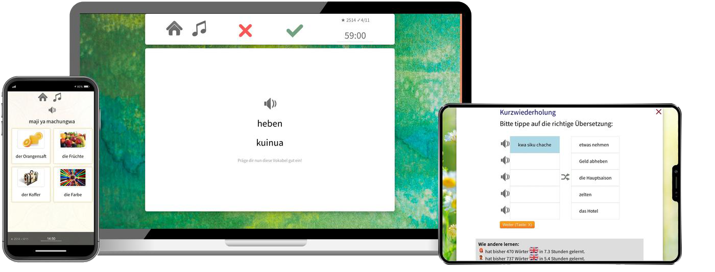 Suaheli Basiskurs A1 A2 Onlinekurs mit Audiotrainer für Anfänger