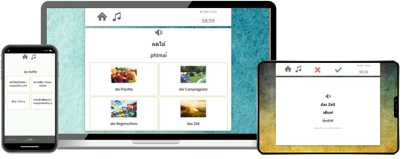 Thailändisch Basiskurs A1 A2 Onlinekurs mit Audiotrainer für Anfänger