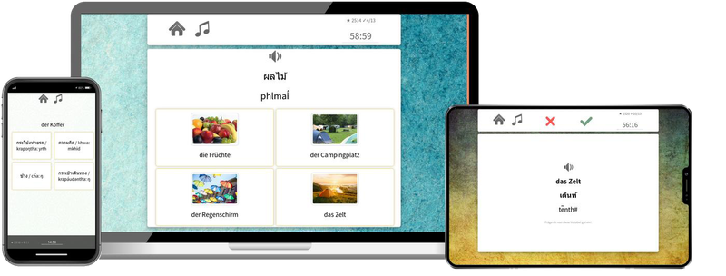 Thailändisch-Basiskurs (A1/A2) + Audiotrainer - Onlinekurs Thailändisch Basiskurs A1 A2 Onlinekurs mit Audiotrainer für Anfänger