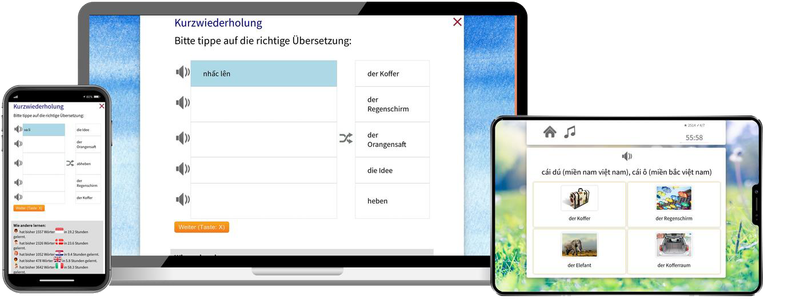 Vietnamesisch-Basiskurs (A1/A2) + Audiotrainer - Onlinekurs