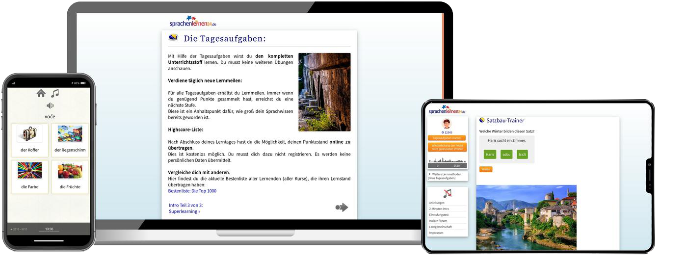 Bosnisch Fachwortschatz C1 C2 Onlinekurs für Fortgeschrittene und Beruf