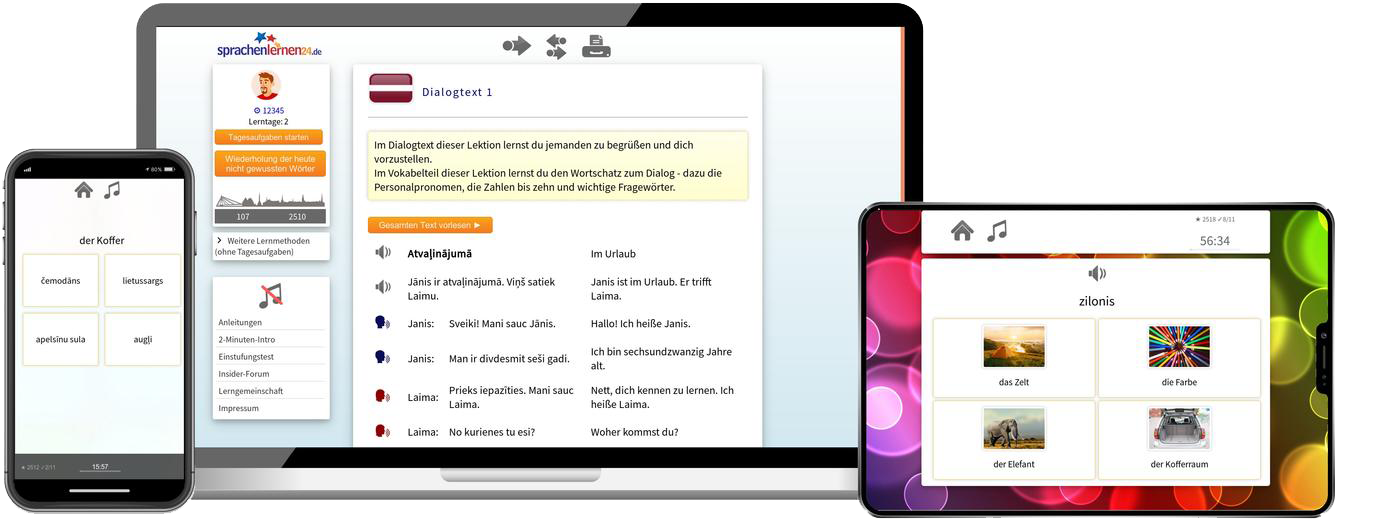 Lettisch-Fachwortschatz (C1/C2) + Audiotrainer - Onlinekurs