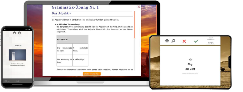 Deutsch für Ungarn-Aufbaukurs (B1/B2) + Audiotrainer - Onlinekurs