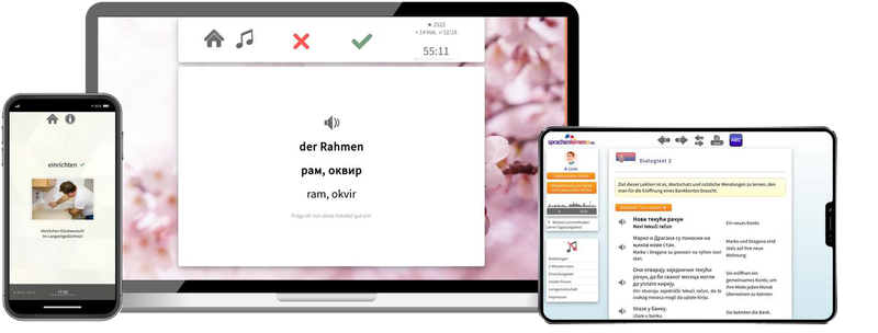 Deutsch für Serben-Aufbaukurs (B1/B2) + Audiotrainer - Onlinekurs Deutsch für Serben-Aufbaukurs (B1/B2) + Audiotrainer - Onlinekurs