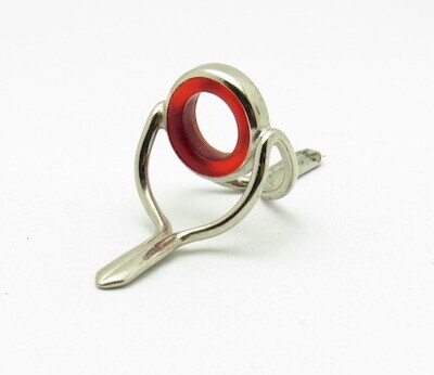 NOS Agate Fliegenruten Stripping Guide 12mm Rubin Rot Silber