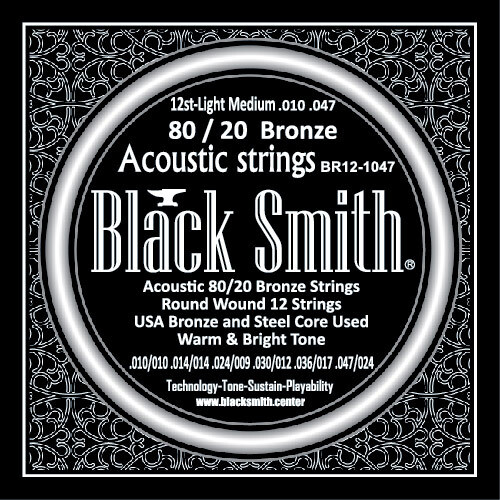 Black Smith Acoustic 12 String Guitar 80/20 Bronze 10/47 Black Smith Acoustic 12 String Guitar 80/20 Bronze 10/47