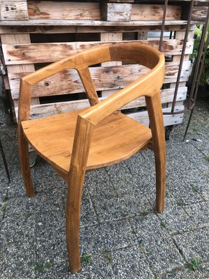 Schalenstuhl Teakholz, Stuhl mit Armlehne Schalenstuhl Teakholz, Stuhl mit Armlehne