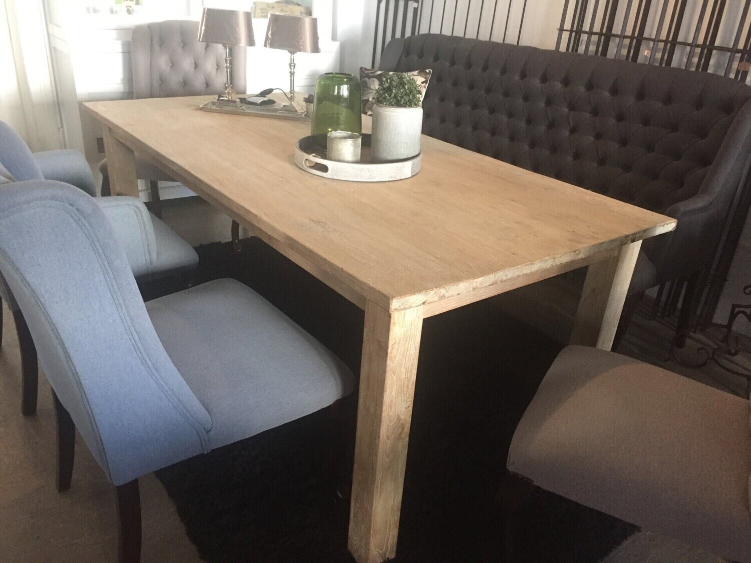 Esstisch, Sonderfarbe light grey, altes recyceltes Esstisch, Sonderfarbe light grey, altes recyceltes "Dengkleh-Teak "