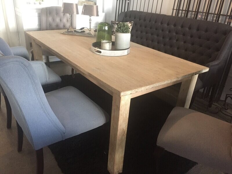 Esstisch, Sonderfarbe light grey, altes recyceltes "Dengkleh-Teak "