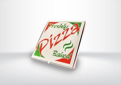 10" White Printed Pizza Boxes
