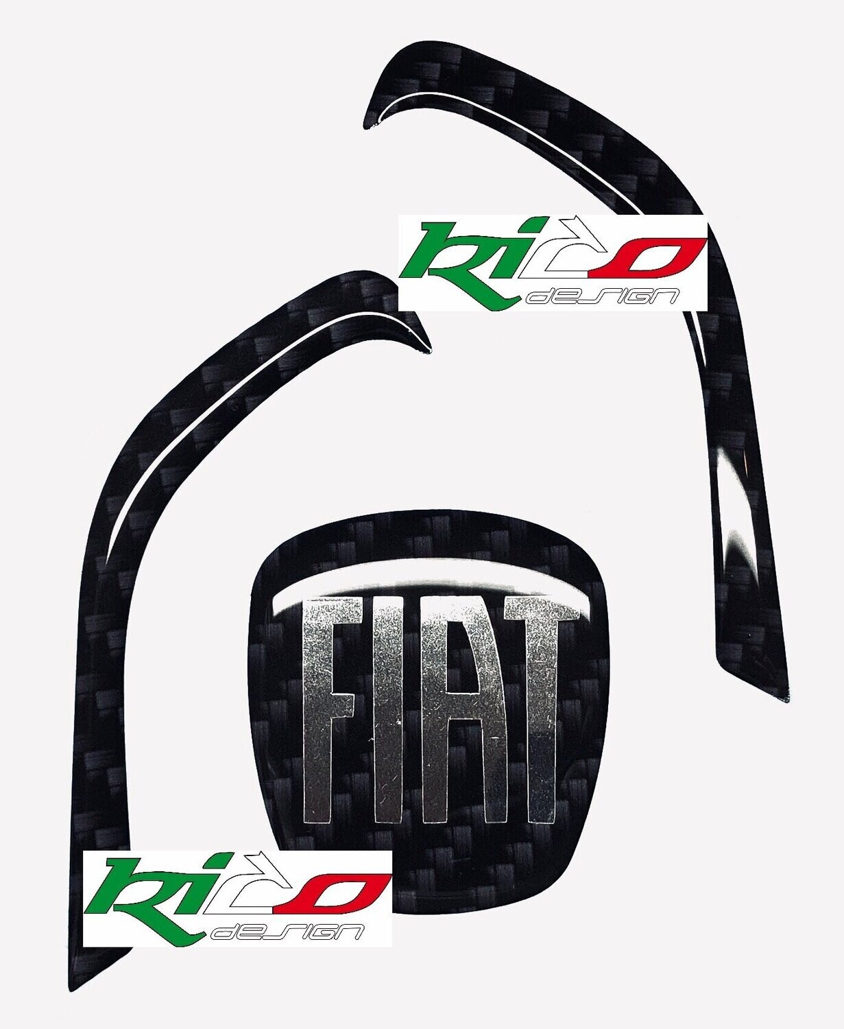 Logo Volante Fiat Tipo Carbon Look Cromato