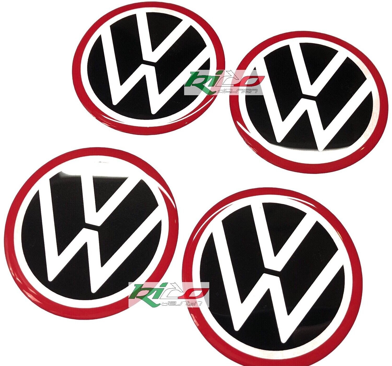 Set Adesivi 4 Coprimozzo Volkswagen Racing