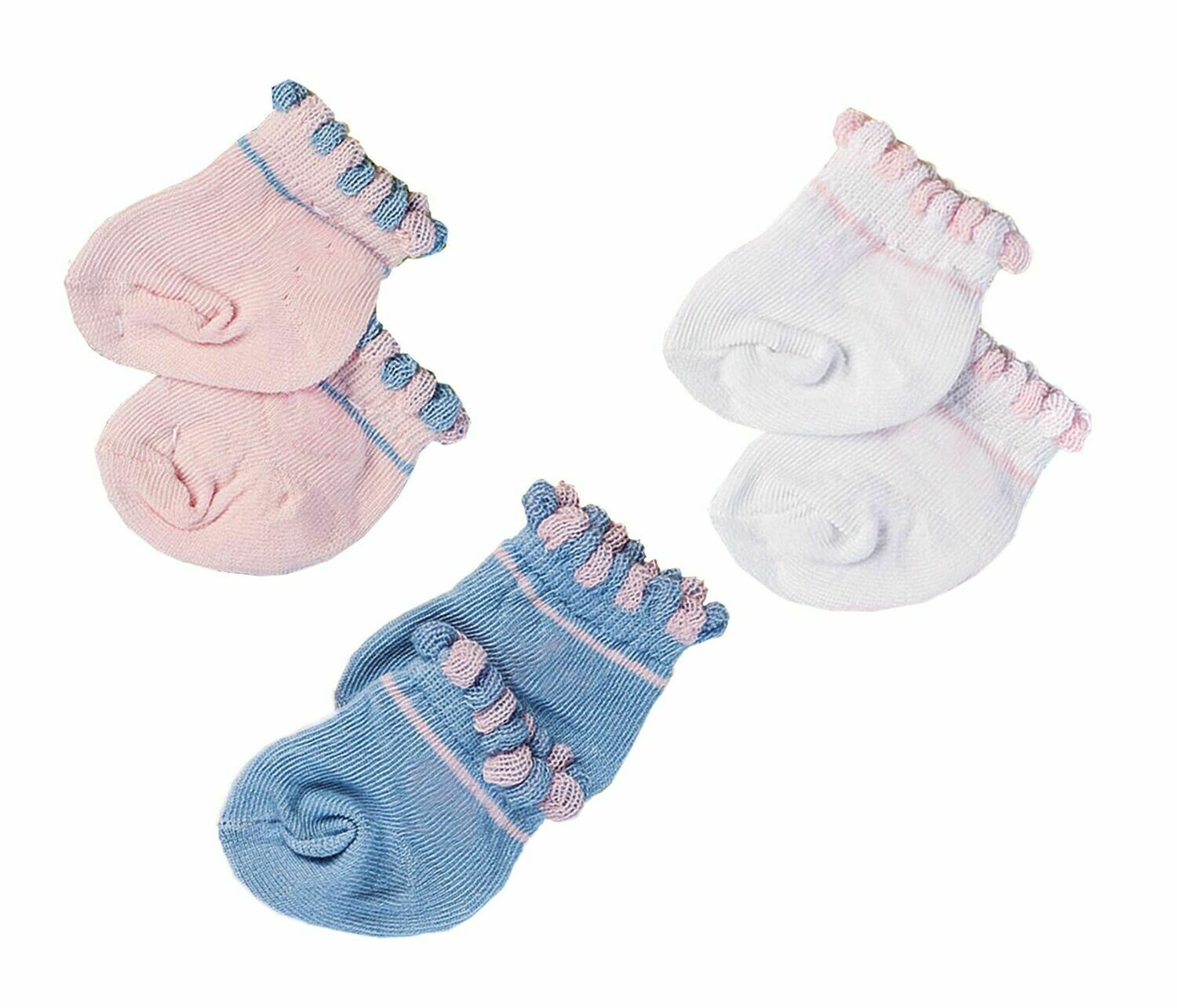 Söckchen im 3er Set   "Pastell"   35cm - 45cm