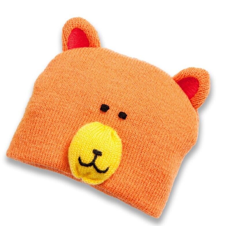Lustige Tiermütze Lustige Tiermütze "Bär-orange" für P-Größe 35cm bis 45cm ohne Puppe