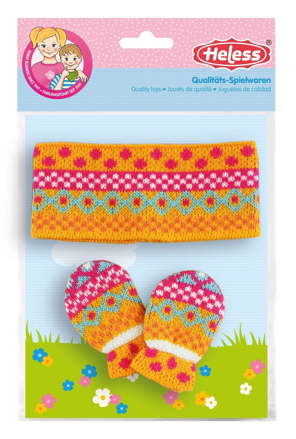 Fäustlinge mit Stirnband   "Jolly"  für P-Größe  35cm-45cm