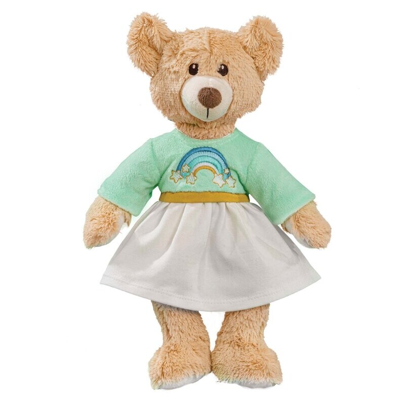 Kuschel-Teddy   32cm mit Kleid   "Rainbow"   passend zur Kleidergröße Gr. 28cm-35cm