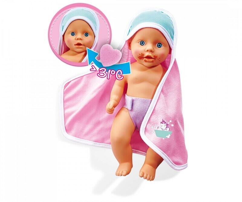 New Born Baby-Badepuppe    "Dreckspatz" und Zubehör  30cm ab 3 Jahre