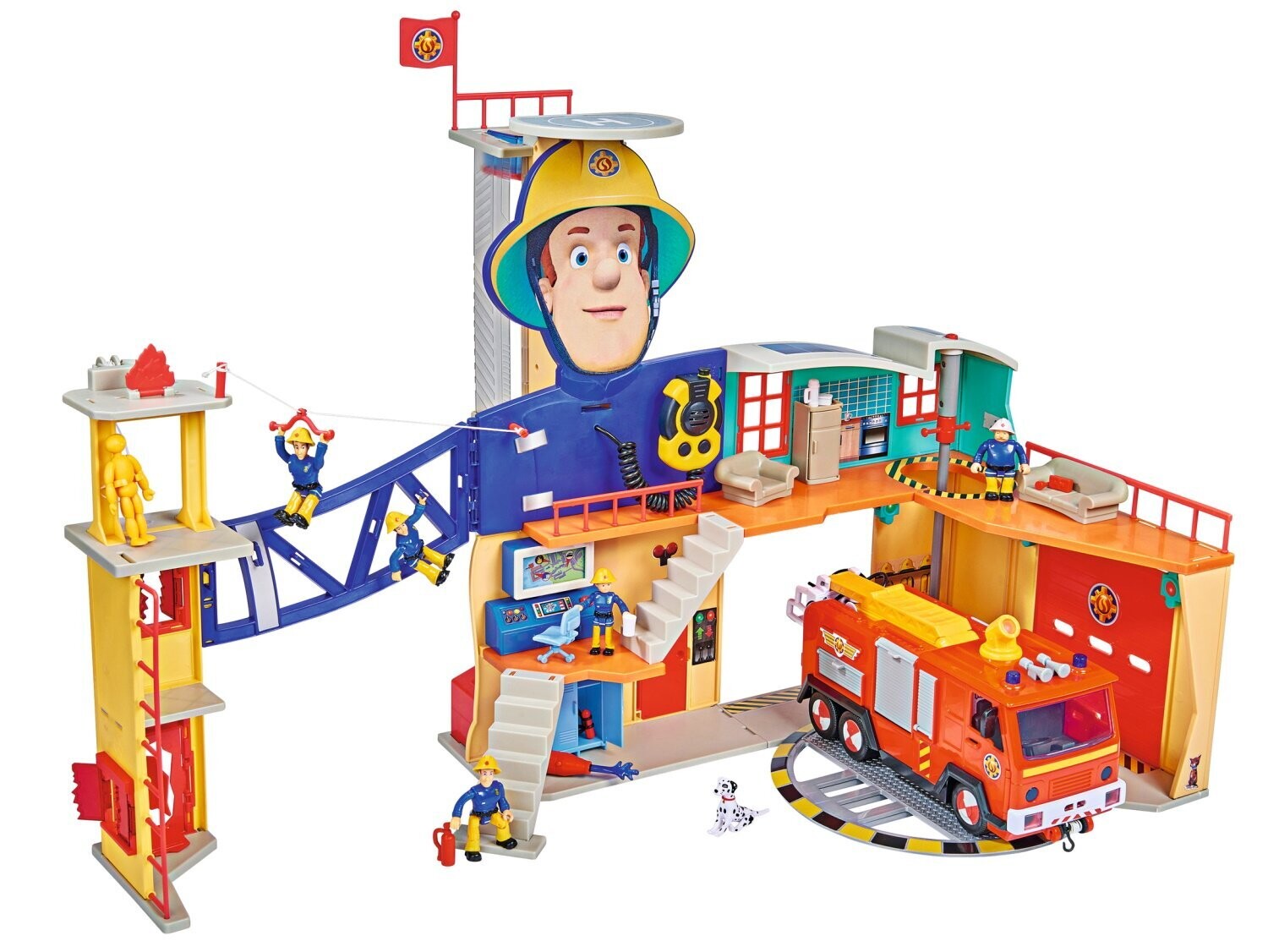 Spiele-Set   "Sams Feuerwehrstation XXL"   mit  Zubehör, Licht, Sound und Batterien