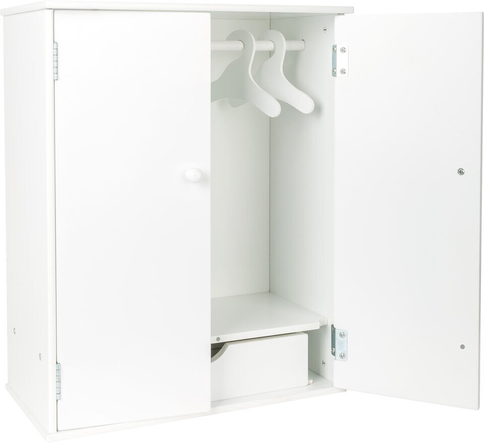 Schrank mit Schublade und 2 Kleiderbügel  und mit einem Kasten   "Weiß"   ca. 40x22x50cm   Gewicht:  5,300kg