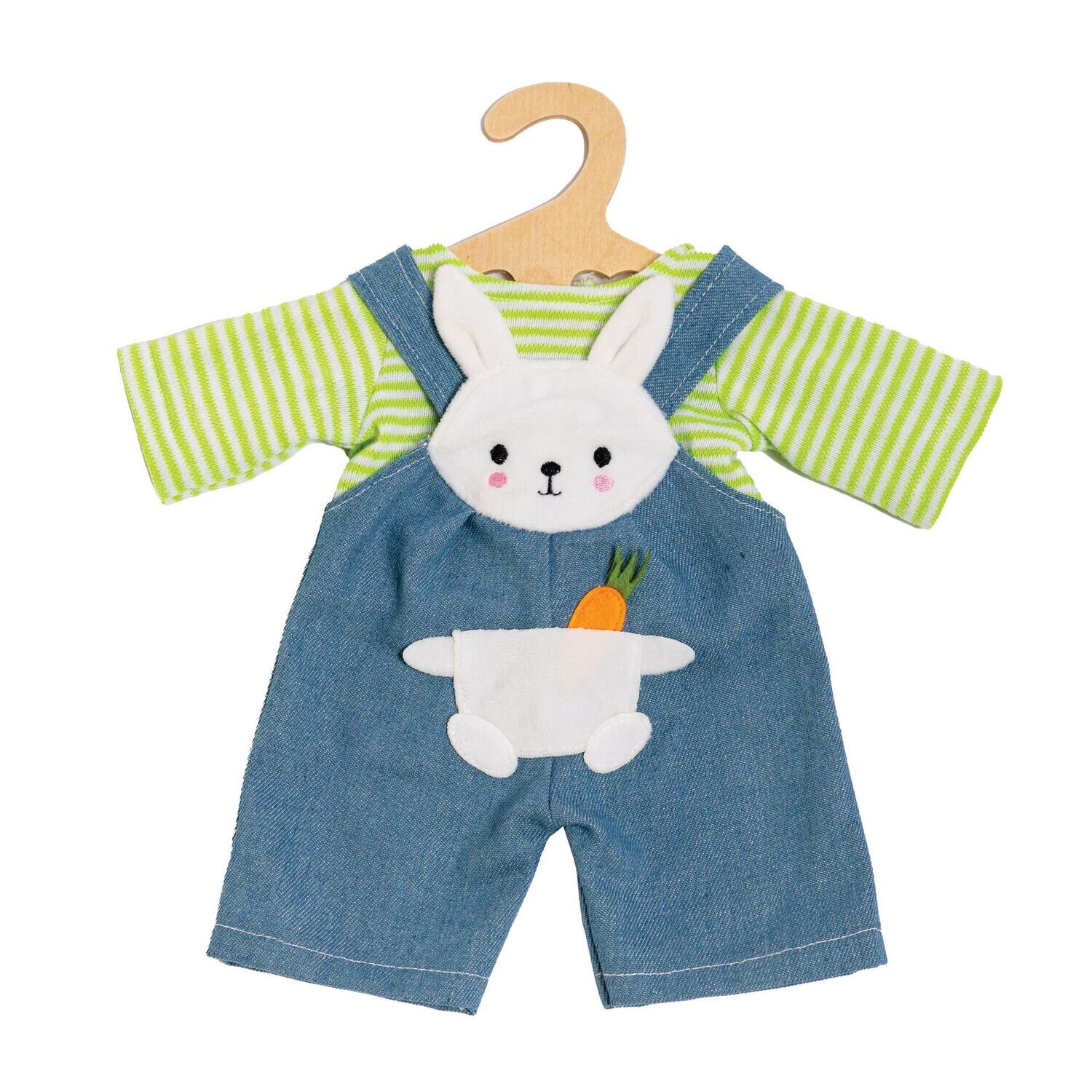 Latzhose mit Ringelshirt   "Bunny Lou"   für P-Größe 35cm bis 45cm