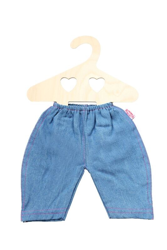 Jeans auf einem Kleiderbügel   "Blau"  für P-Größe 35cm bis 45cm